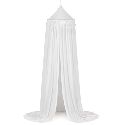 Boho white cotton  bed canopy for children's room , Cotton & Sweets