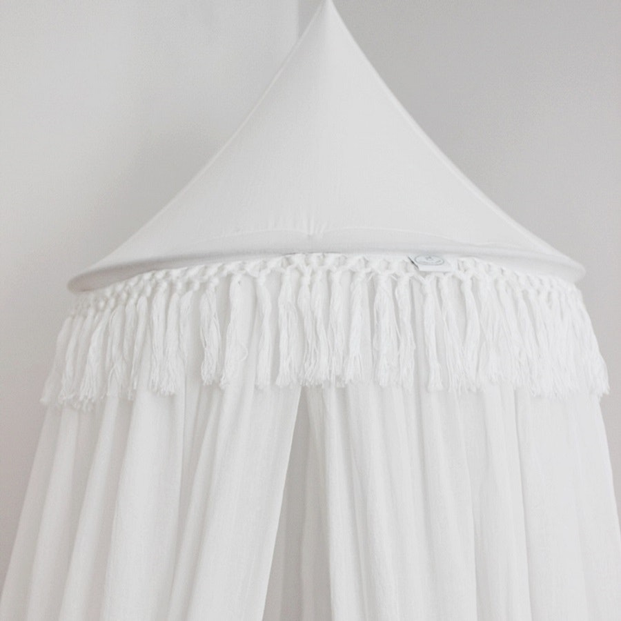 Boho white cotton  bed canopy for children's room , Cotton & Sweets 