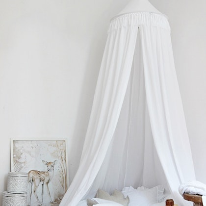 Boho white cotton  bed canopy for children's room , Cotton & Sweets