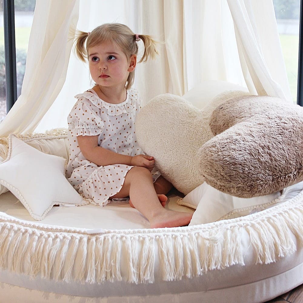 Boho vanilla cotton bed canopy for kids room , Cotton & Sweets 