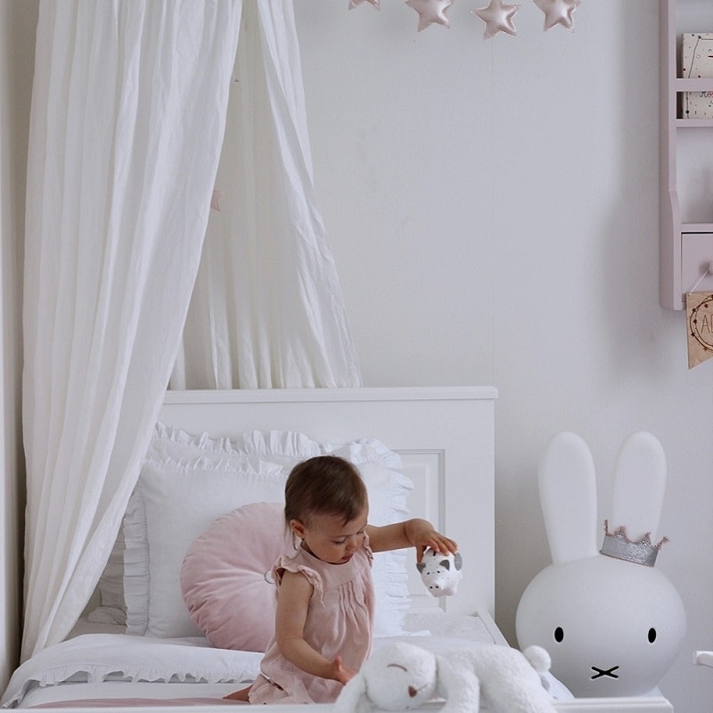 White cotton Bed Canopy  for children's room , Cotton & Sweets 