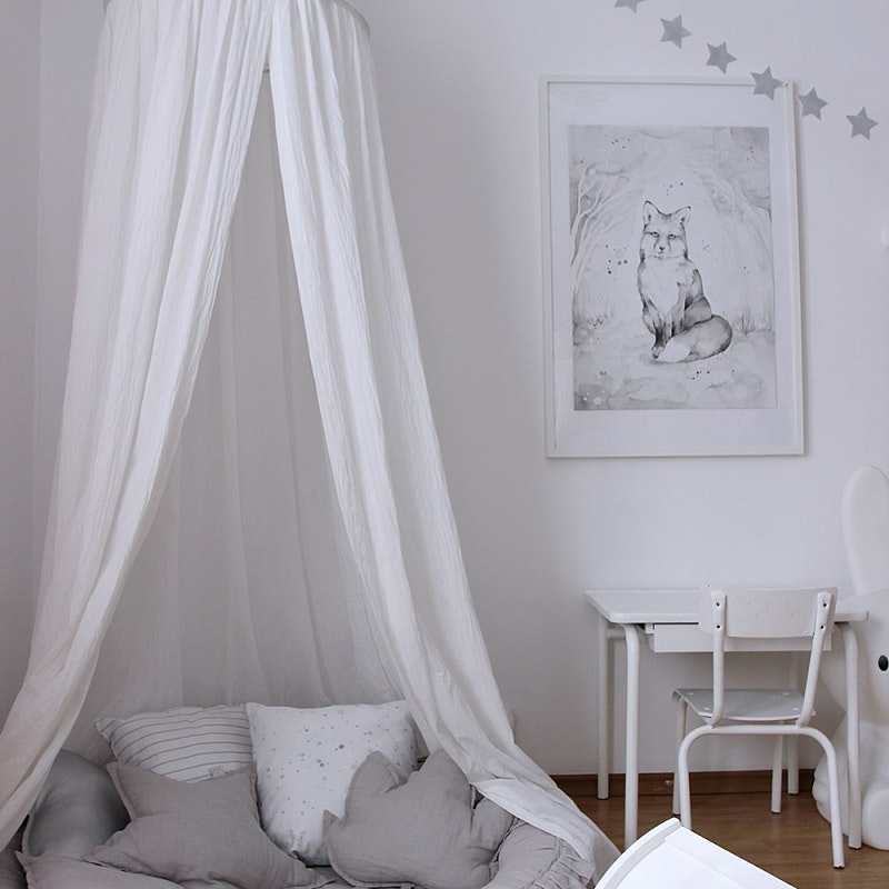 White cotton Bed Canopy  for children's room , Cotton & Sweets 