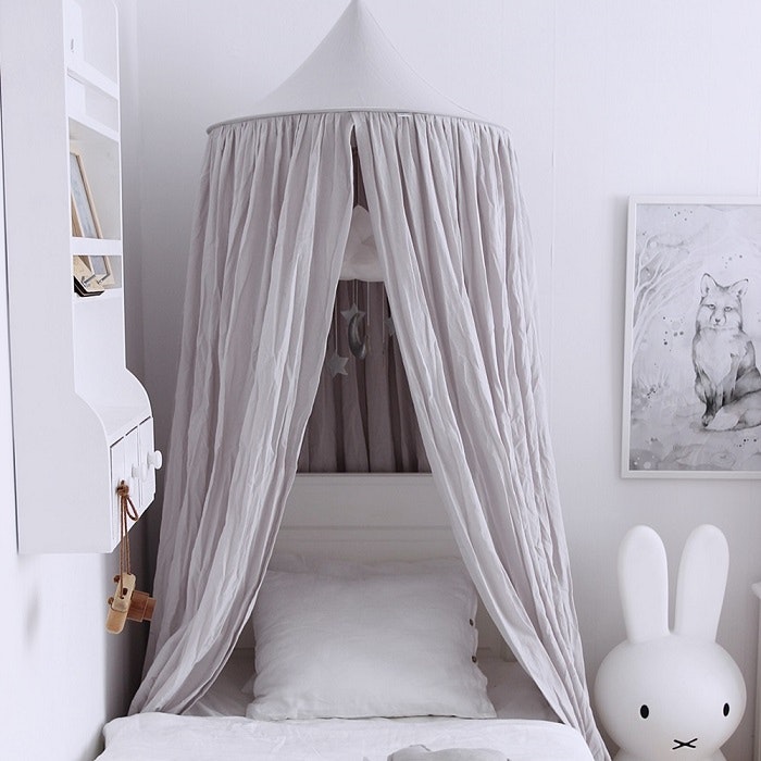 Large bed canopy light grey maxi 70 cm, Cotton & Sweets 