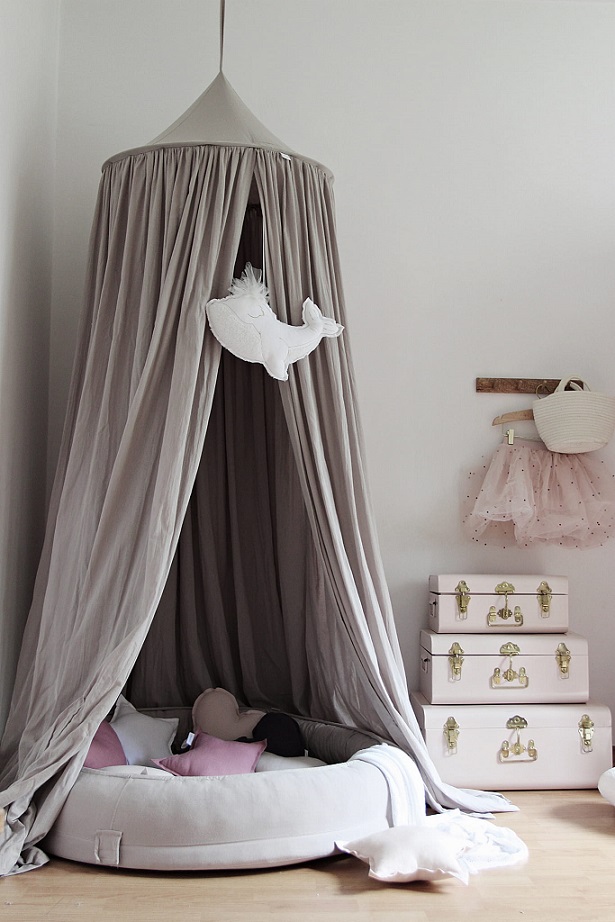 Large natural beige bed canopy maxi 70 cm, Cotton & Sweets 
