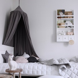 Shark sänghimmel av linne till barnrummet med ljusslinga, Cotton & Sweets