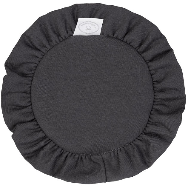 Graphite round carpet with flounce for the dollhouse, Cotton & Sweets 