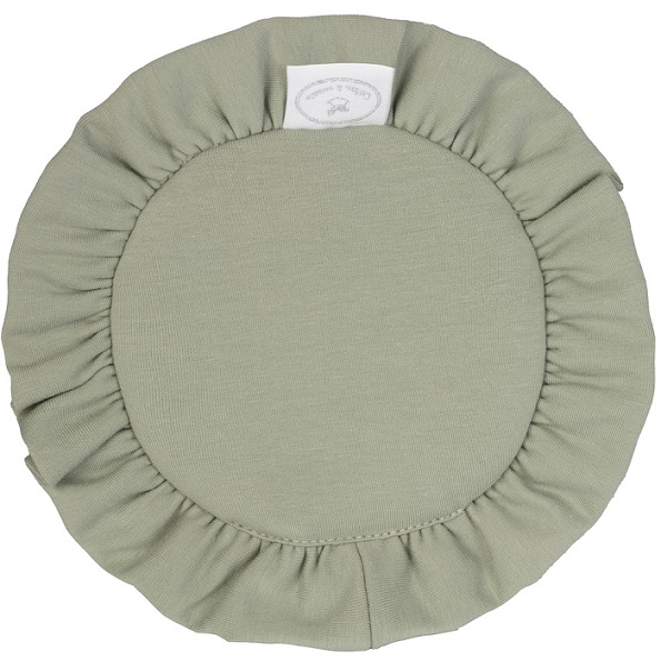 Desert green round carpet with flounce for the dollhouse, Cotton & Sweets 