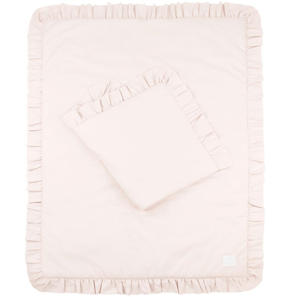Powder pink crib bed set with pillow and duvet, Cotton & Sweets 