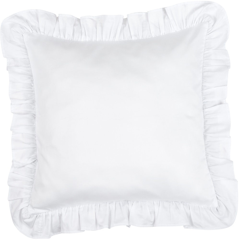 White Cushion Glamour Simple with flounce, Cotton & Sweets 
