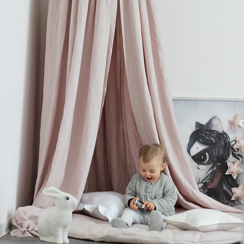 Powder pink exclusive linen play mat, Pure Nature, Cotton&Sweets 
