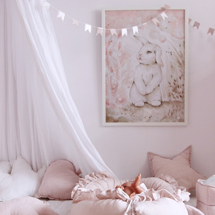 Pillow powder pink star of linen, Cotton&Sweets 