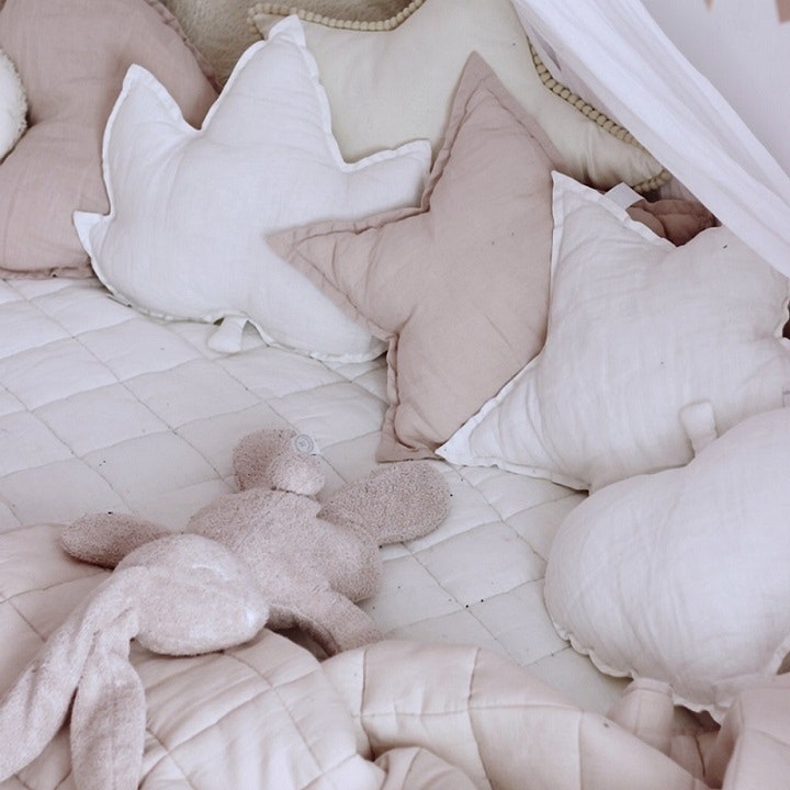 Pillow powder pink star of linen, Cotton&Sweets 