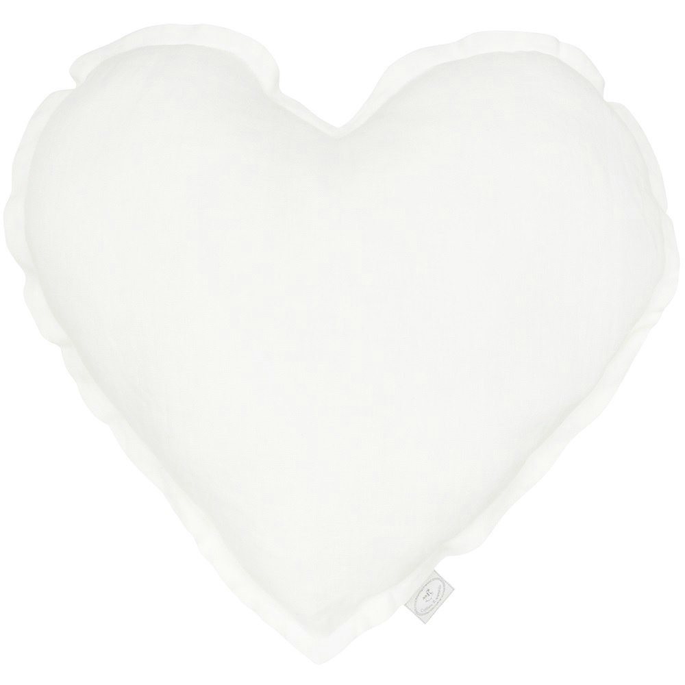 Pillow white heart of linen, Cotton&Sweets 