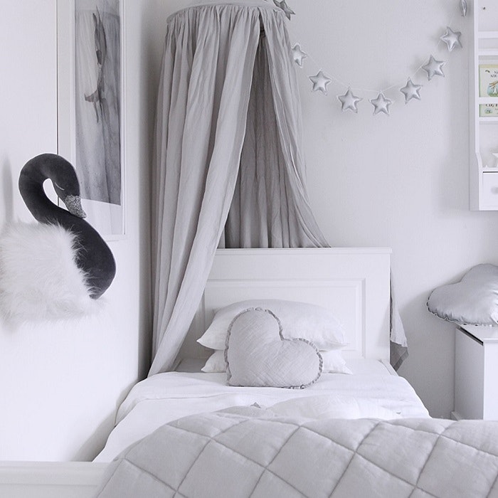 Wall decoration grey swan with white down, Cotton & Sweets 