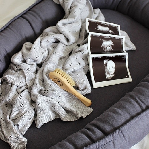 Cotton & Sweets, denim classic baby nest in 100% linen 