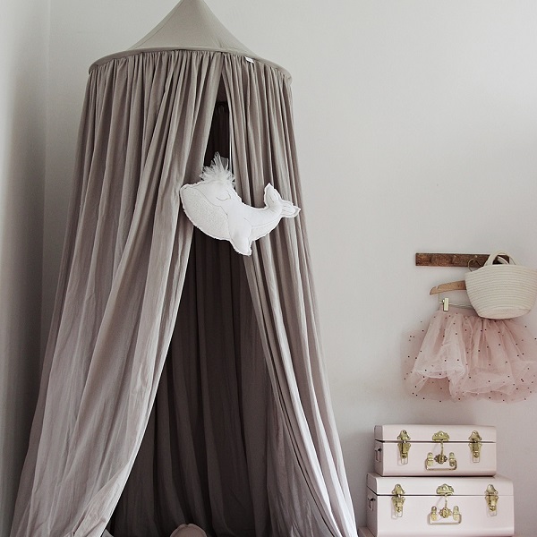 Dark beige cotton bed canopy for the children's room, Cotton & Sweets 