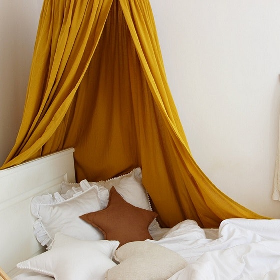 Mustard bed canopy in cotton for the children's room, Cotton & Sweets 