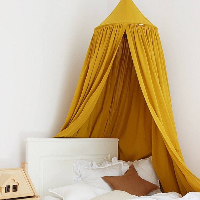 Mustard bed canopy in cotton for the children's room, Cotton & Sweets 