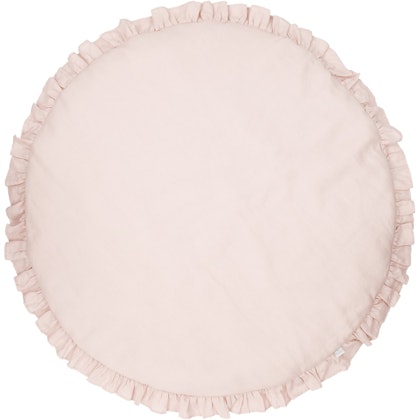 Powder pink linen play mat DeLuxe with ruffles, Cotton & Sweets