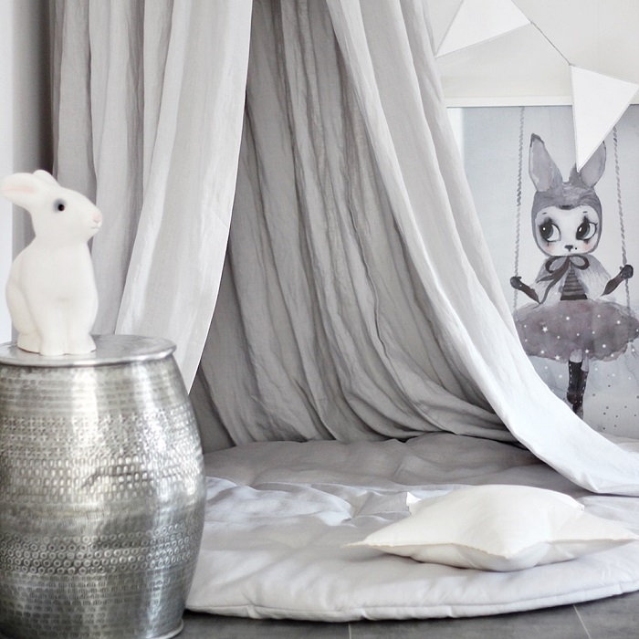 Light grey exclusive linen playmat, Pure Nature, Cotton&Sweets 