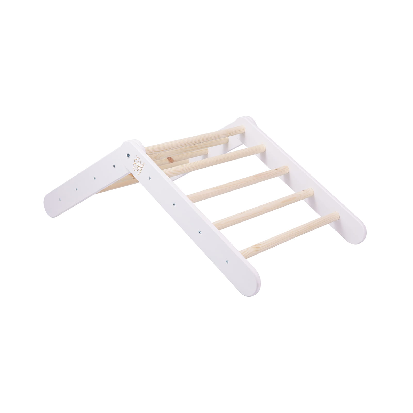 Meow, climbing frame with climbing wall and slide, white 