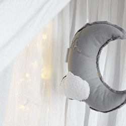 Cotton & Sweets, sängmobil väggdekoration grå måne
