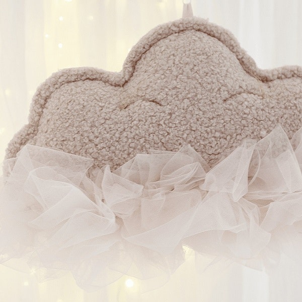 Cotton & Sweets, sängmobil väggdekoration puderrosa moln 