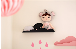 Metal cloud shelf/bookshelf for the children's room, black