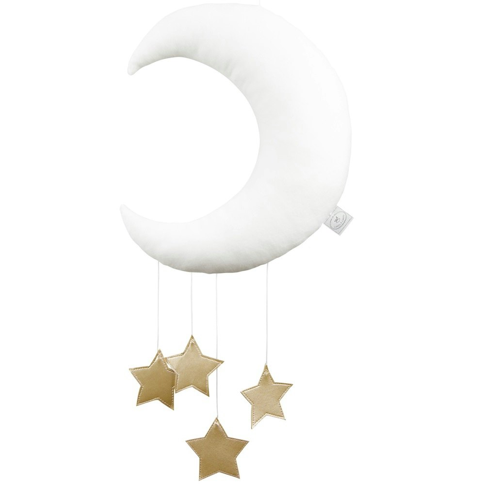Bed mobile white moon with gold stars, Cotton & Sweets 
