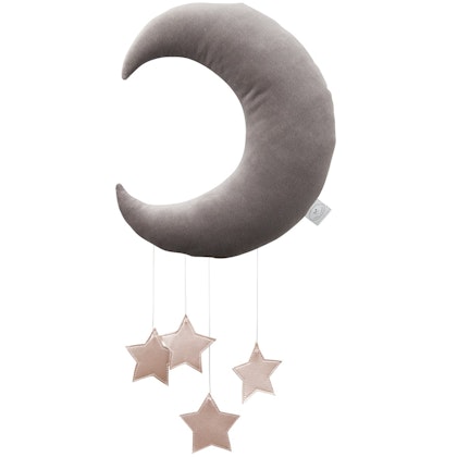 Mobile bed grey moon with pink stars, Cotton & Sweets