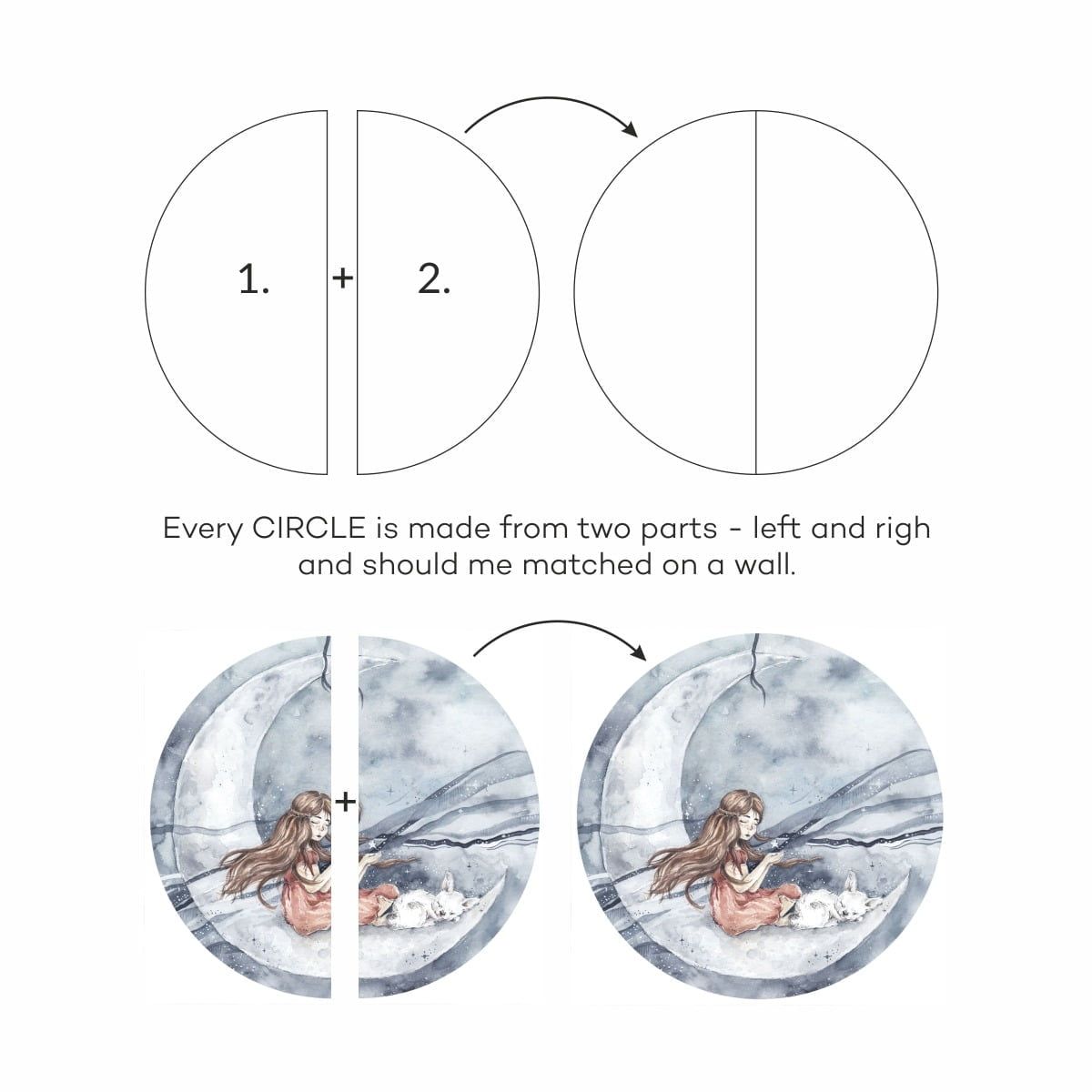 Dekornik, girl in a circle, wall stickers for children's room Dekornik, girl in a circle, wall stickers for children's room
