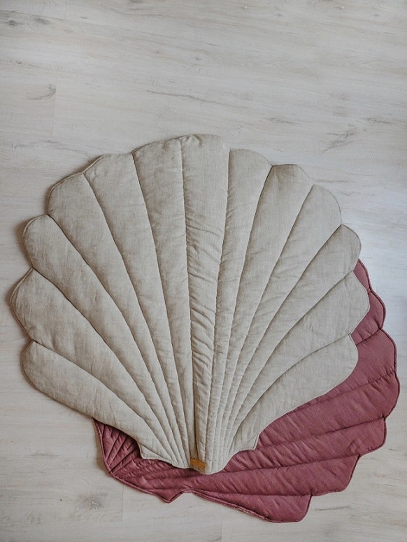Moi Mili, linen play mat shell, sand 