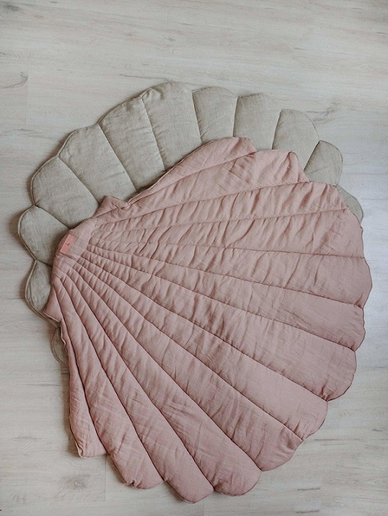 Moi Mili, linen play mat shell, powder pink 