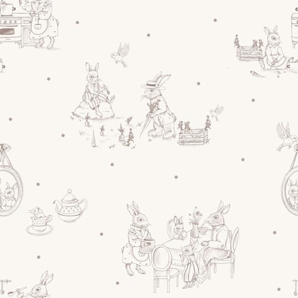 Dekorillo, wallpaper Vintage rabbit family