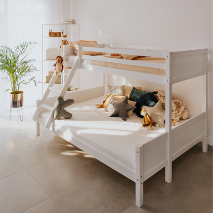 White bunk bed family bed 140x200 / 90x200