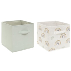 Förvaringskorg Rainbow green, 2-pack