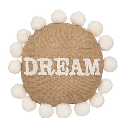 Round pillow with pompom, Dream