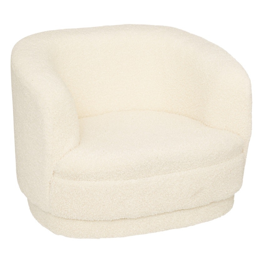 Sofa beanbag armchair boucle, white 