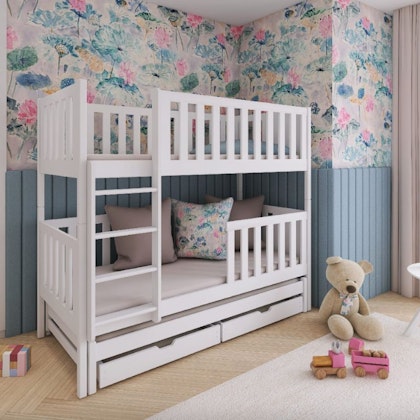 Bunk bed with barrier and three beds Lilly