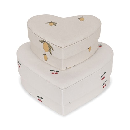 Konges Sløjd, storage boxes heart box, Cherry/Lemon