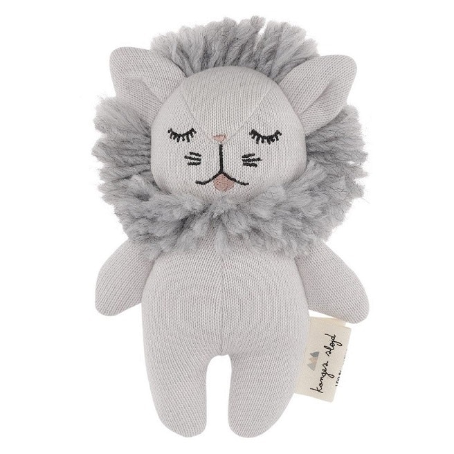 Konges Sløjd, rattle toy, Mini lion grey 