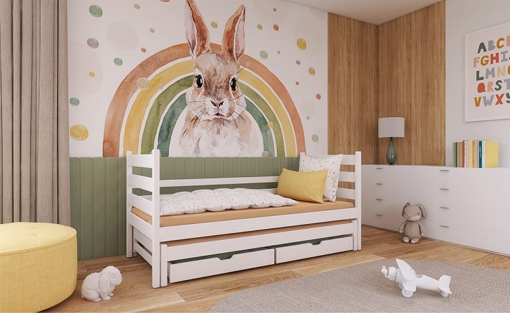 Children's bed with extra bed, daybed Morgan 