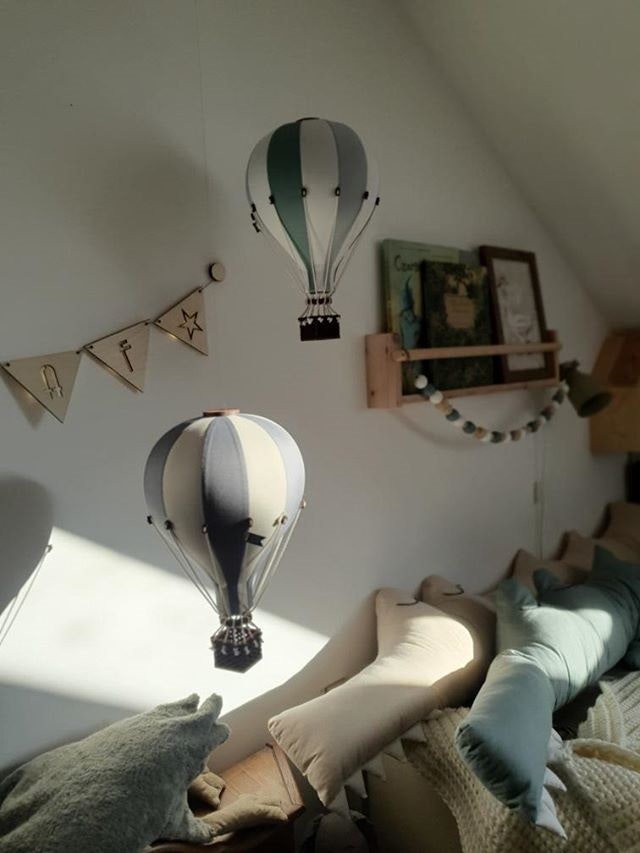 Hot air balloon Mint/green/white 