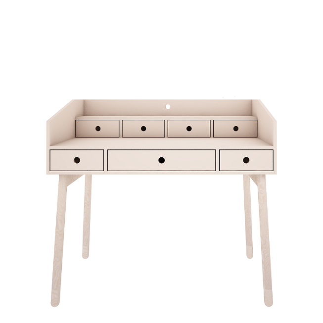 Woodluck, sand beige desk with drawers, River 