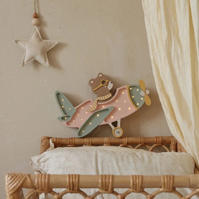 Little Lights, Nattlampa till barnrummet, Vintage flygplan Candy 