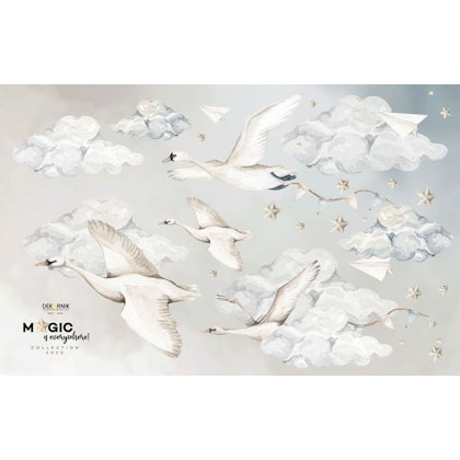 Dekornik, wall sticker swans