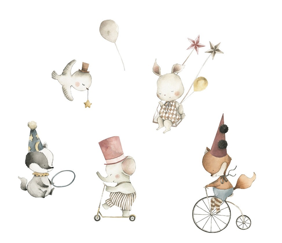 Babylove, wall sticker Circus animals Babylove, wall sticker Circus animals