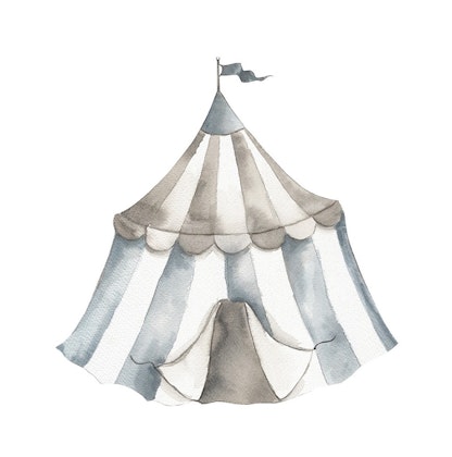 Babylove, wall sticker Circus tent dusty blue