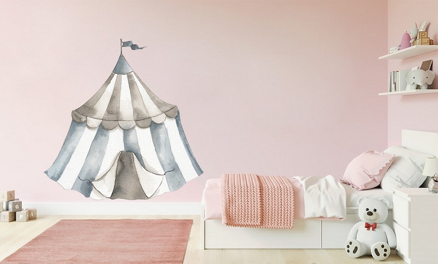 Babylove, wall sticker Circus tent dusty blue Babylove, wall sticker Circus tent dusty blue