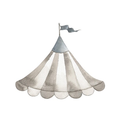 Babylove, wall sticker Circus tent roof dusty blue